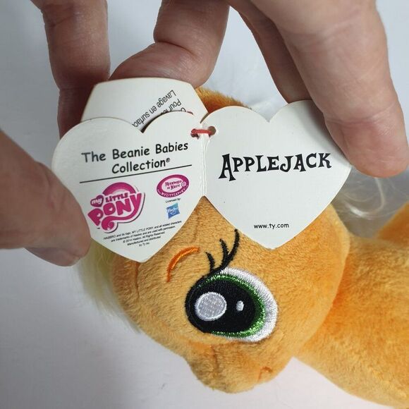 Ty My Little Pony Applejack 7.5" Plush Beanie Baby 2014 Tags Apples Embroidered - Picture 7 of 9